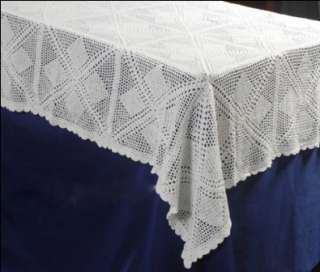   36 inch x 36 inch Square   Hand crochet lace table cloth at 