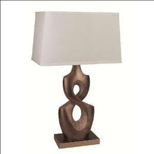  White and Pewter Table Lamp by CrownMark