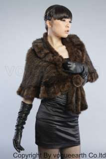 639 new real knitted mink fur 6 color shawl/capes/coat  