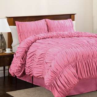  Lush Decor Pink Venetian Full size 4 piece Comforter Set 