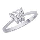 Katarina 14K White Gold 1/5 ct. Black and White Diamond Butterfly Ring