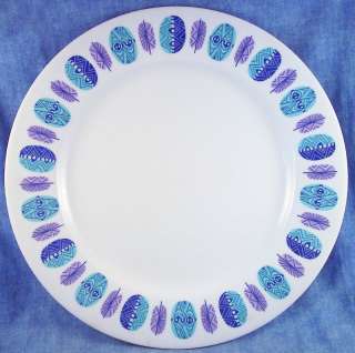 Texas Ware Blue Purple Aqua Trim Salad Plate 6 7/8  
