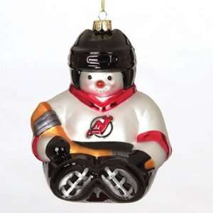  Pack of 2 NHL New Jersey Devils Hockey Snowman Glass 