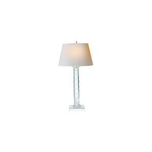  Chart House Scored Column Bedside Lamp with Silk Shade by 