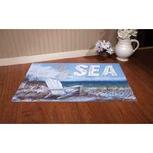    By The Sea Beach Chair Rug Mat Indoor Outdoor: Home & Kitchen