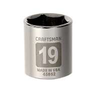 Craftsman 19mm Easy To Read Socket, 6 pt. STD, 3/8 in. drive at  