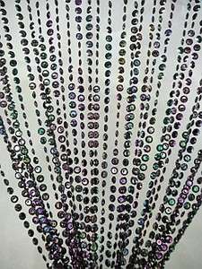   ft Iridescent BLACK New Faux CRYSTAL Beaded CURTAIN Decoration  