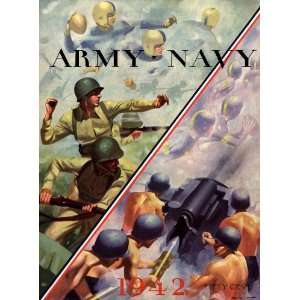  1942 Navy vs. Army 36 x 48 Canvas Historic Football Print 