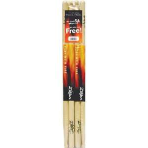  Zildjian 5A Wood Drumstick Pack, Buy 3 Get 4 Musical 