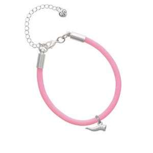  Rams Horn Shofar Charm on a Pink Malibu Charm Bracelet 