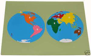 MONTESSORI WOODEN Puzzle MAP WORLD PARTS Homeschool  