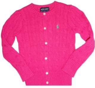  Girls Ralph Lauren Polo Button Up Sweater Pink: Clothing