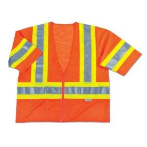  Class 3 Two Tone Vest, Orange, 4X Large/5X Large
