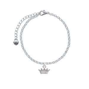  Small Smooth Crown Silver Plated Elegant Charm Bracelet 