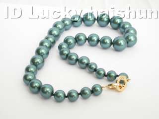 16mm round blue south sea shell pearls necklace 9KT  