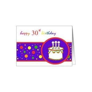  30th Happy Birthday Cake rainbow design Card Toys & Games