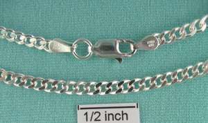 24 INCH SOLID 925 SILVER 3MM CURB CHAIN NECKLACE  