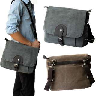   Mens Canvas Shoulder Messenger Book Bag Schoolbag Hangbag  