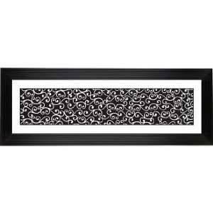  Giclee Curlicue Black Stepped Strip 52 1/8 Wide Wall Art 