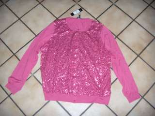 TALBOTS WOMAN SEQUINED FRONT CARDIGAN PINK NWT 1X  