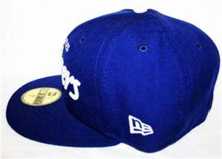 New Era 59Fifty OLD SCHOOL LA Dodgers Blue Script FITTED Retro Hat Cap 