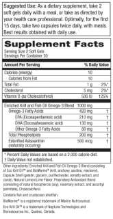 Purity Products OptiKrill 500 Omega 3 Krill Fish Oil with Vitamin D 60 