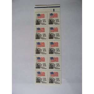  US Postage Stamps, 1981 Booklet Pane 10, Flag Over Supreme 