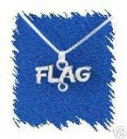 Sterling Silver Color Guard Flag Charm+18 Chain  