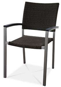 Lot 4 Aluminum Fiji Wicker Outdoor Restaurant Chairs  
