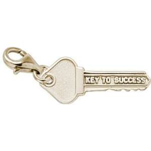 Rembrandt Charms Key To Success Charm with Lobster Clasp, 10K Yellow 