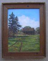 Signed Listed Framed Oil Painting American West Cabin  