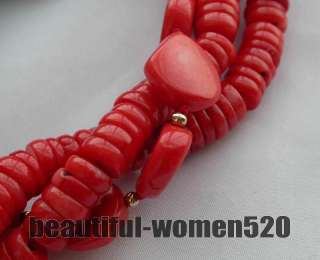 3row naturel red coin massive coral necklace . I starting so low price 