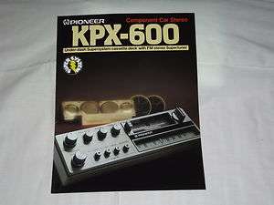 Pioneer KPX 600 Car Stereo Original Catalog / Brochure X Rare  
