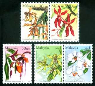 ORCHIDS Flower Plant Flora Malaysia MNH Stamps  