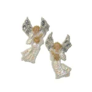  Angel with Harp Sequin Applique Pack of 2 Arts, Crafts 