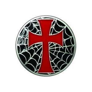  Cross With Spiderweb Belt Buckle