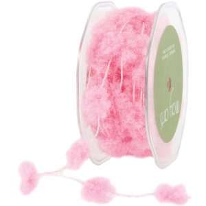    Fuzzy Pom Poms Ribbon 1/2X10 Yards Pink Arts, Crafts & Sewing