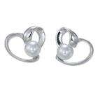 FineDiamonds9 Heart Shaped Glass Pearl Earrings In Sterling Silver