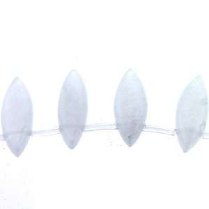 Beads   Snow Quartz  Marquise Side Drill   24mm Height, 8mm Width, No 