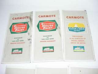 VINTAGE 1950S CARMOTE HOUSE PAINT COLOR SAMPLE BROCHURES  