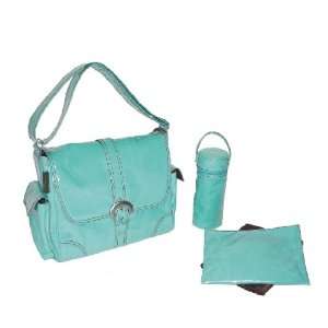  Aqua Corduroy Buckle Diaper Bag by Kalencom Baby