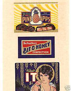 1927 CANDY BAR WRAPPER BIT O HONEY FISCHERS McDONALDS  