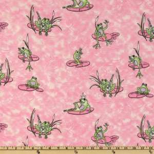  Broadcloth Pond Frog Pink Fabric By The Yard: Arts, Crafts & Sewing