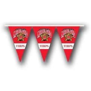  UNIVERSITY OF MARYLAND String of 60 Pennants TERPS Flag Banner 