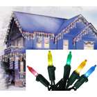   Set of 70 Multi Color LED M5 Icicle Christmas Lights   Green Wire