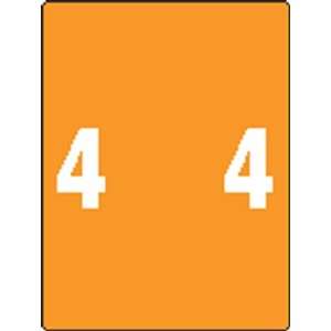  Smead XLCC Color Coded Numeric Labels, 4, Orange, Roll 