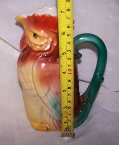 VINTAGE RUSSIAN ROOSTER / CHICKEN PITCHER JUG HAND PAINTED  