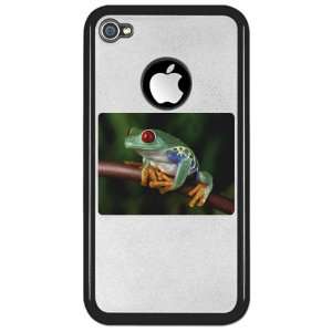  iPhone 4 or 4S Clear Case Black Red Eyed Tree Frog 