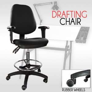   Arms Ergonomic Foot Rings Chair Office Black