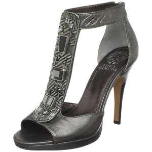 VINCE CAMUTO JESSICA STEEL LEATHER T STRAP SANDAL  